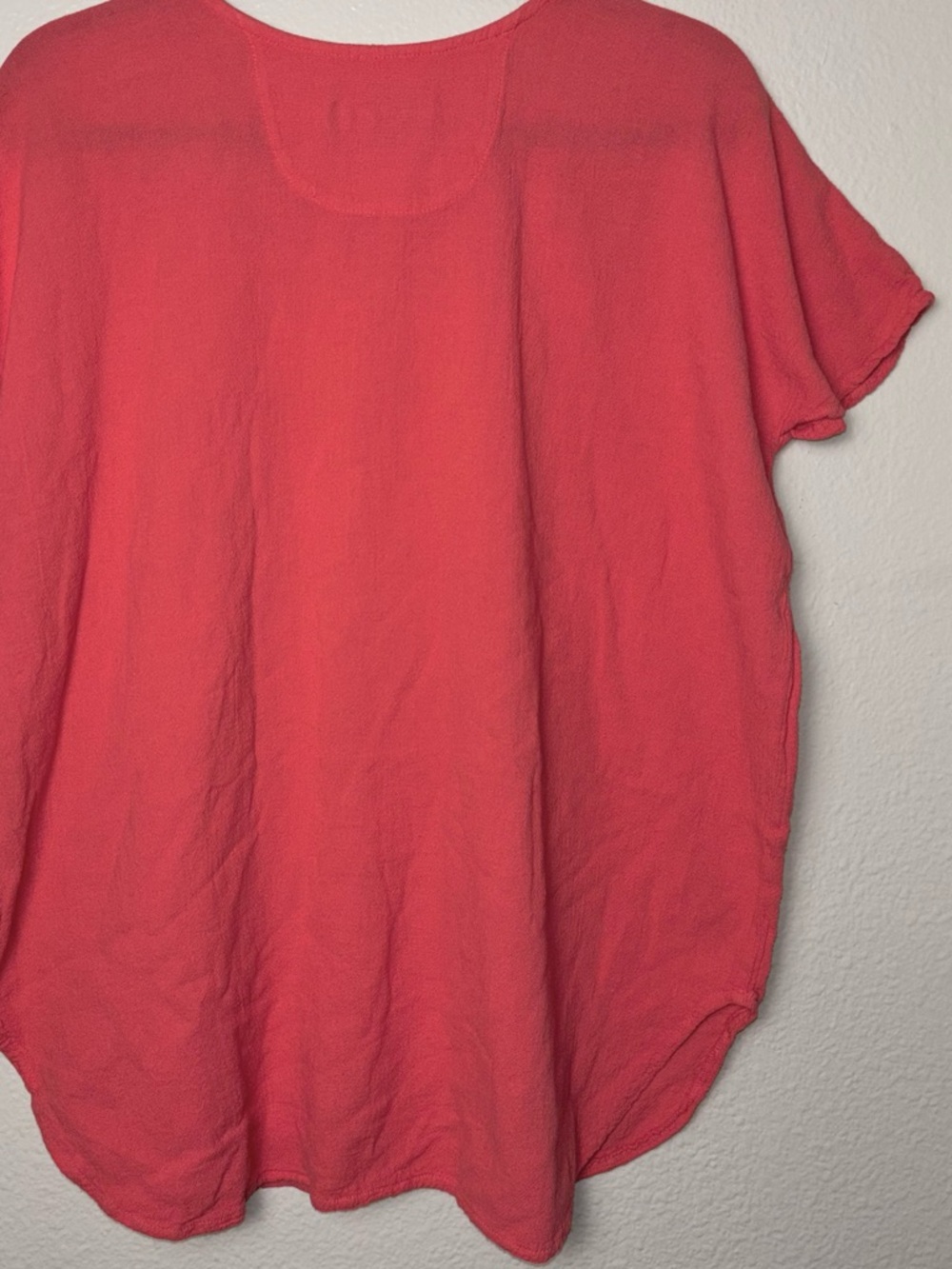 Manta del lago hand embroidered top dolman sleeves woman's size large coral - Picture 10 of 12